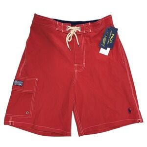 Polo‎ Ralph Lauren Mens Small Kailua 9" Inseam Red Swim Shorts Boardshorts NWT